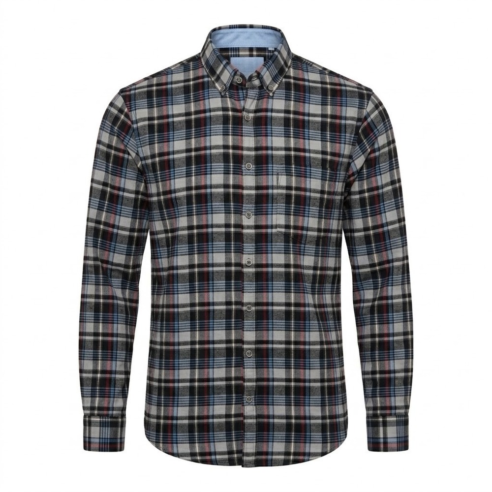 Brax Daniel C Modern Fit Medium Cosy Light Flannel Plaid Button Down‎ Shirt